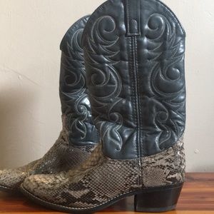 Real snakeskin cowboy boots.